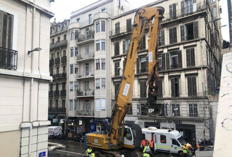 Sécurisation et démolition suite à l'effondrement des immeubles de la rue d'Aubagne à Marseille