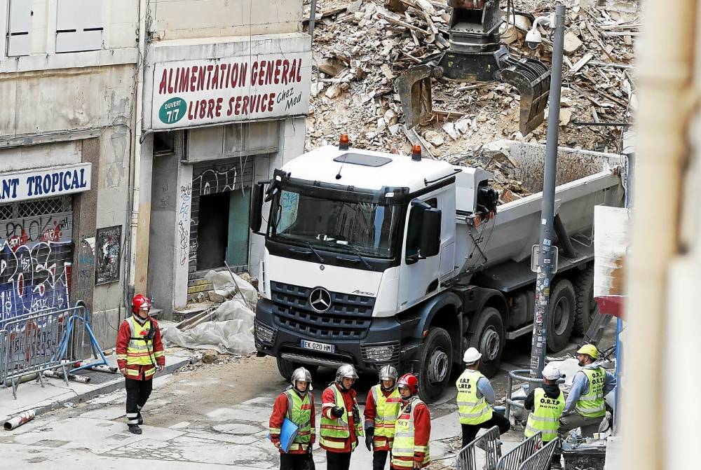 Sécurisation et démolition suite à l'effondrement des immeubles de la rue d'Aubagne à Marseille