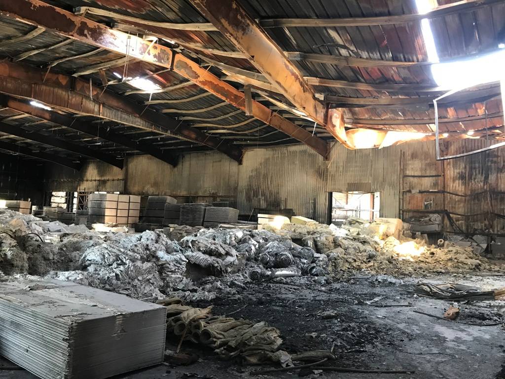 Déblaiement hangar sinistré suite incendie