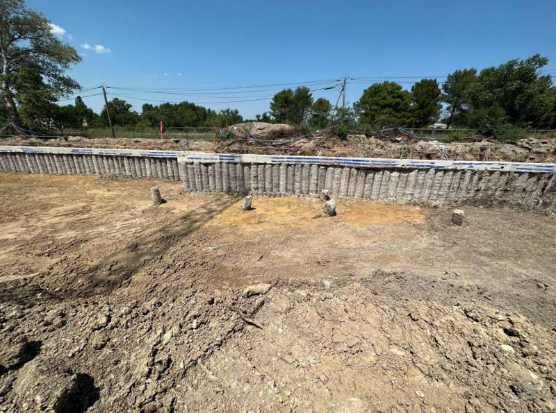 Terrassement mécanique entre pieux sécants à Aix-en-Provence